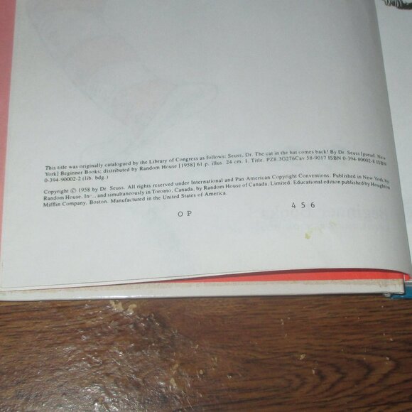 The Cat in the Hat Comes Back by Dr. Seuss (Dr. Seuss, 1958, Hardcover Book) - Picture 2 of 3